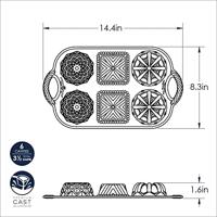 Nordic Ware Mini Tulband / Bakvorm Geo Bundtlette - Gietaluminium - Goud - 6 stuks - thumbnail