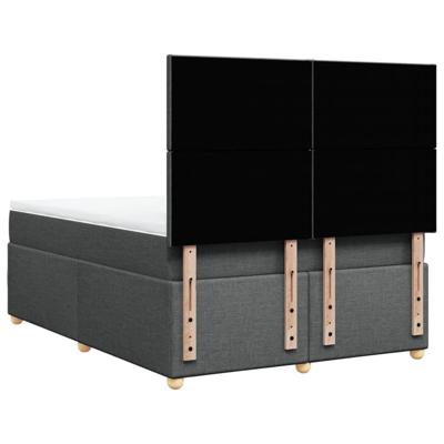 Boxspring met matras stof donkergrijs 140x190 cm