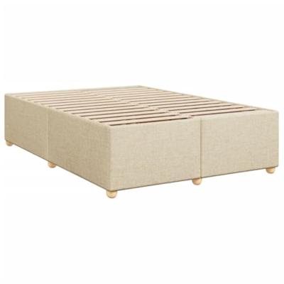 Boxspring met matras stof crèmekleurig 140x190 cm - thumbnail