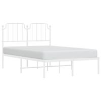 Bedframe met hoofdbord metaal wit 120x190 cm - thumbnail