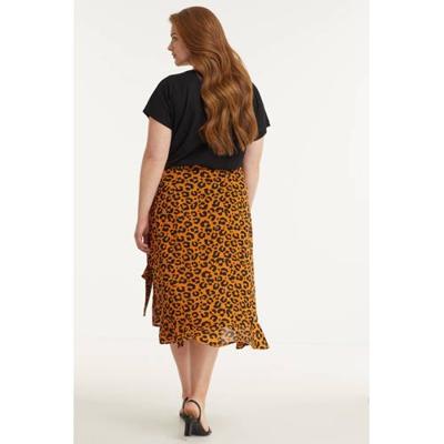 GREAT LOOKS wikkelrok met animalprint oranje/zwart GREAT LOOKS wikkelrok met animalprint oranje/zwart