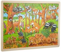 Goki houten legpuzzel - bosdieren, 48st. - thumbnail