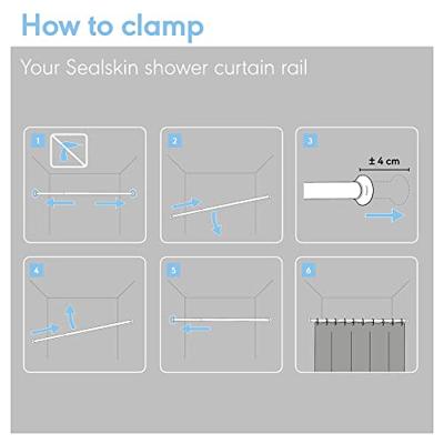 Sealskin Douchegordijnstang telescopisch 185 cm wit