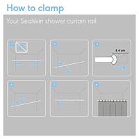 Sealskin Douchegordijnstang telescopisch 185 cm wit - thumbnail