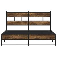 Bedframe zonder matras metaal gerookt eikenkleurig 140x200 cm - thumbnail