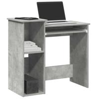 Bureau met schappen 84x40x78 cm bewerkt hout betongrijs - thumbnail