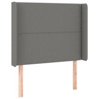 Hoofdbord met randen 83x16x78/88 cm stof donkergrijs - thumbnail