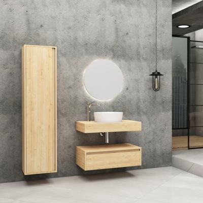 Onderkast Aquasplash Lina met Wastafelblad 80x50 cm Licht Eiken Aquasplash