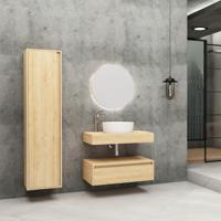 Onderkast Aquasplash Lina met Wastafelblad 80x50 cm Licht Eiken Aquasplash - thumbnail