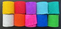 Folia crêpepapier, ft 100 x 5 cm, op rol, geassorteerde kleuren, pak van 10 stuks - thumbnail