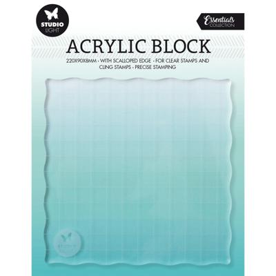 Studio Light • essentials acryl stempelblok voor clear and cling stempels met rooster 12x12x0,8cm nr.04
