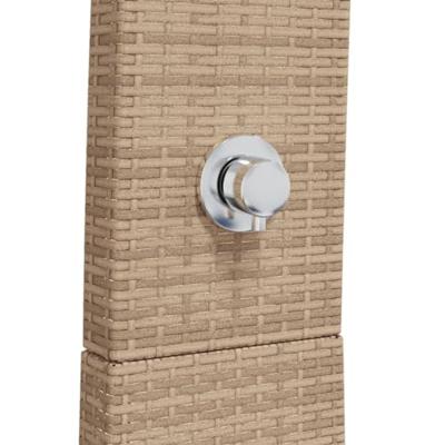 Buitendouche 55x60x224 cm poly rattan en acaciahout beige - thumbnail