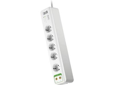 APC by Schneider Electric PM5V-GR Overspanningsveilige stekkerdoos 5-voudig Wit Randaarde stekker 1 stuk(s)