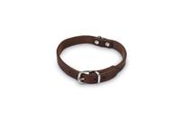 Lederen honden halsband bruin - 57 cm x 20 mm - thumbnail