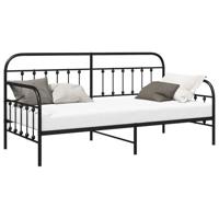 Bedframe voor een daybed met hoofdeinde Zwart 90 x 200 cm Staal - thumbnail