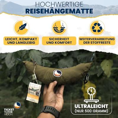 Ticket To The Moon TMC24 hangmat 1 persoon/personen Nylon Groen