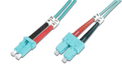 Digitus DK-2532-02/3 Glasvezel Optische vezel Aansluitkabel 2.00 m Turquoise [1x LC-stekker - 1x SC-stekker] 50/125 µ Multimode OM3
