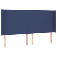 Hoofdbord met randen 183x16x118/128 cm stof blauw - thumbnail