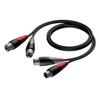 Procab CLA710/3 verloopkabel 2x XLR female naar 2x XLR male 3m - thumbnail