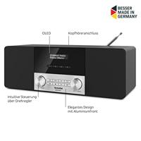 TechniSat DigitRadio 4 Stereo DAB Radio (DAB+, FM, Bluetooth, hoofdtelefoonaansluiting, AUX-ingang, wekker, OLED-display, 20 Watt RMS, Elac luidspreker), Zwart - thumbnail