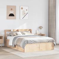 Bedframe met hoofdbord massief grenenhout 150x200 cm - thumbnail