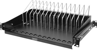 Digitus DN-97665 19 inch Apparaatbodem voor patchkast 1 HE Uittrekbaar, Variabele bevestigingsrails Geschikt voor kastdiepte: vanaf 450 mm Zwart, Zwart (RAL