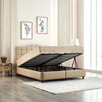 Dreamhouse - Marrakech Boxspring met opbergruimte - Kunstleer Taupe - 140 x 200 / zonder montage - thumbnail