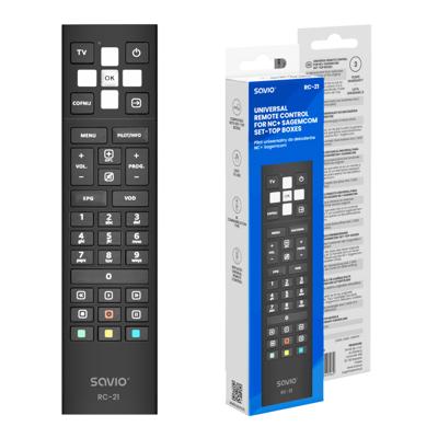 Savio RC-21 afstandsbediening IR Draadloos TV set-topbox Drukknopen