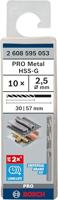 Bosch Accessoires Metaalboren HSS-G, Standard 2,5 x 30 x 57 mm 10st - 2608595053 - thumbnail