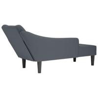 Chaise longue met rechterarmleuning fluweel donkergrijs - thumbnail
