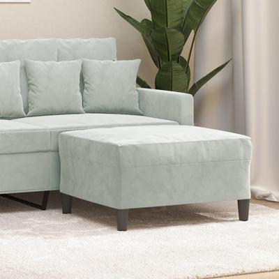 Voetenbank 70x55x41 cm fluweel lichtgrijs Voetenbank 70x55x41 cm fluweel lichtgrijs