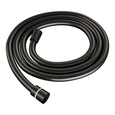 Zwarte thermostatische regendoucheset met drukknoppen, 20 cm douchekop en handdouche