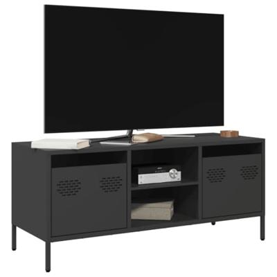 Tv-meubel 101,5x39x43,5 cm koudgewalst staal zwart