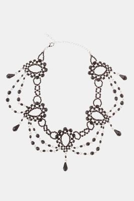 Ulla Popken Ketting folklore, zwarte kralen, geslepen druppels - Grote Maten Ulla Popken Ketting folklore, zwarte kralen, geslepen druppels - Grote Maten