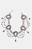 Ulla Popken Ketting folklore, zwarte kralen, geslepen druppels - Grote Maten - thumbnail