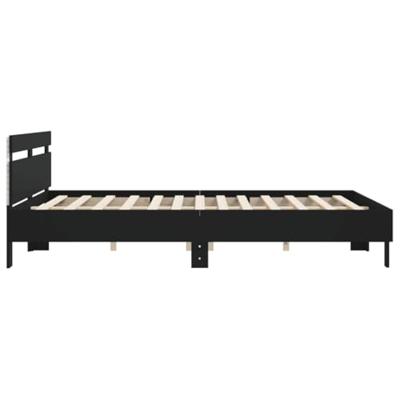 Bedframe met hoofdeinde en LED zwart 180x200 cm
