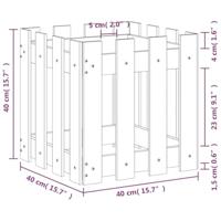 Plantenbak met hekontwerp 40x40x40 cm massief grenenhout zwart - thumbnail