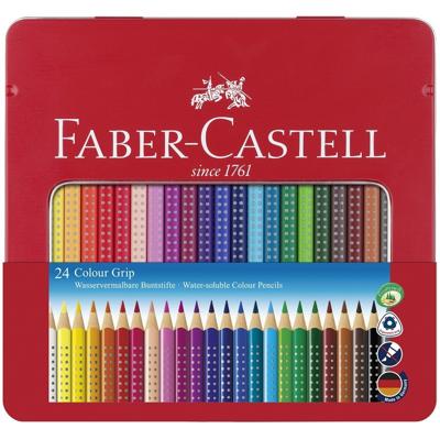 Faber Castell fc-112423 kleurpotlood faber-castell grip metalen etui a 24 stuks