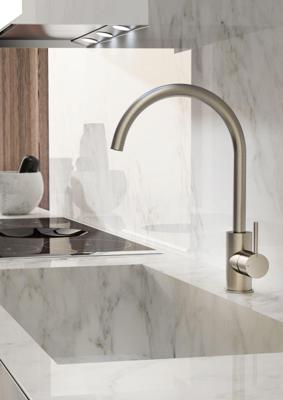 Hotbath Cobber Opbouw keukenmengkraan met draaibare U-uitloop geborsteld nikkel CB040GN