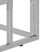 Wandtafel roestvrij staal en massief acaciahout zilverkleurig - thumbnail