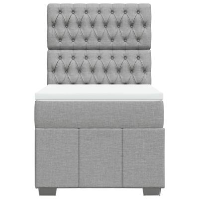 Boxspring met matras stof lichtgrijs 140x200 cm - thumbnail