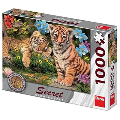 DinoToys Dino puzzel - tijgers met verborgen geheimen - 1000 stukjes DinoToys Dino puzzel - tijgers met verborgen geheimen - 1000 stukjes