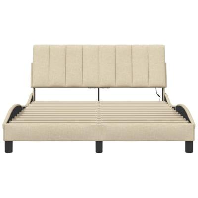 Bedframe zonder matras "Hanko" 120x200 cm stof crèmekleurig