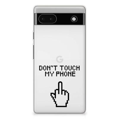 Google Pixel 6A Silicone-hoesje Finger Don't Touch My Phone Google Pixel 6A Silicone-hoesje Finger Don't Touch My Phone