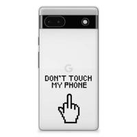 Google Pixel 6A Silicone-hoesje Finger Don't Touch My Phone - thumbnail