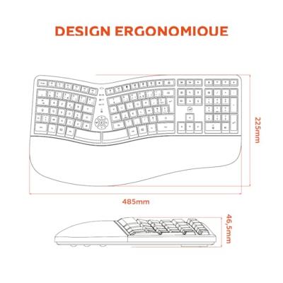 Tastiera wireless - Ergonomica - MOBILITY LAB - K30W - AZERTY - Multi-connessioni - Nero