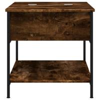 Salontafel 70x50x50 cm bewerkt hout en metaal gerookt eiken - thumbnail