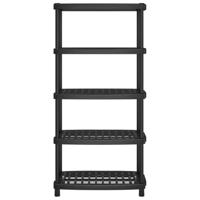 VidaXL Opbergrek 5-laags 93,5x45,5x194,5 cm polypropeen zwart - thumbnail