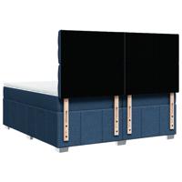 Boxspring met matras stof blauw 140x200 cm - thumbnail