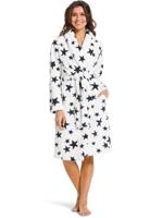 Witte damesbadjas met sterren -L (44-46) - thumbnail